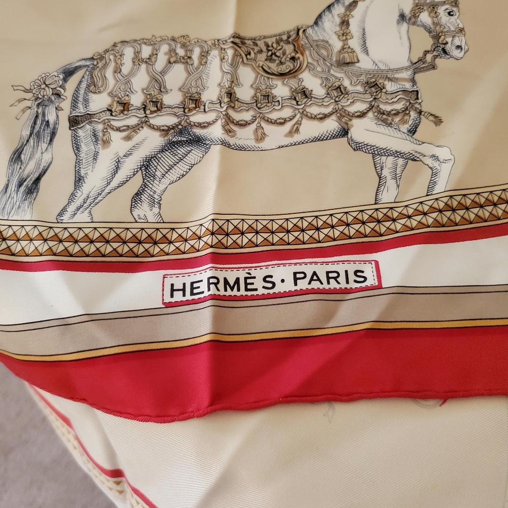 Hermès Paris Silk Scarf with Horse Design